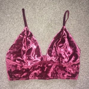 BEAUTIFUL crushed velvet magenta/pink bralette